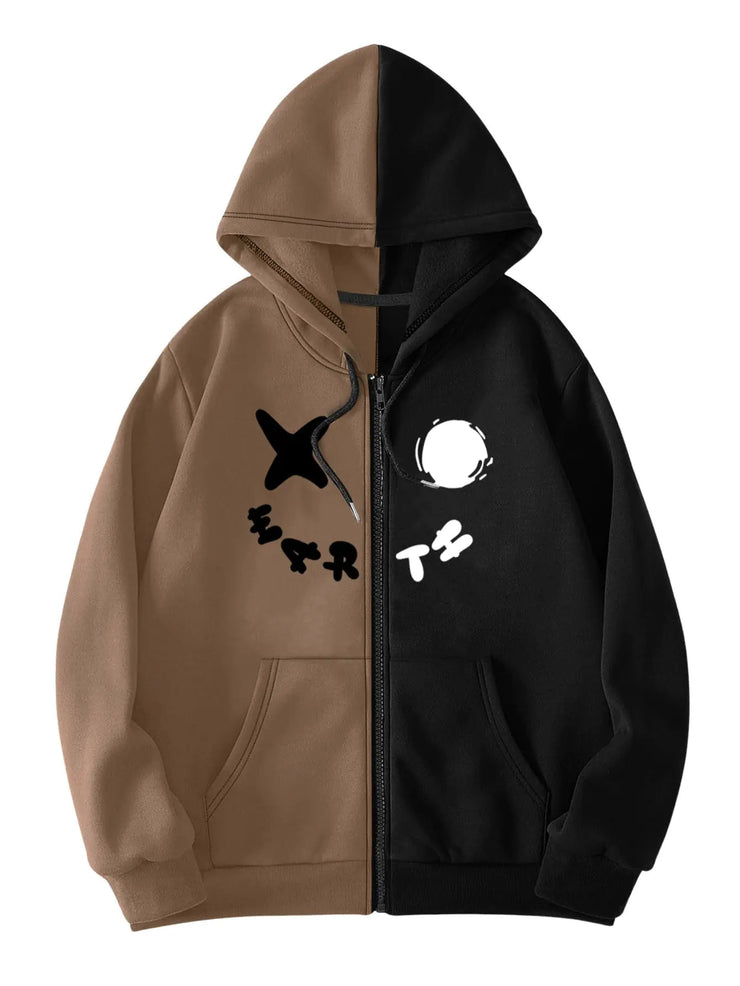 RoseSeek Mens Zip Up Hoodies Graphic