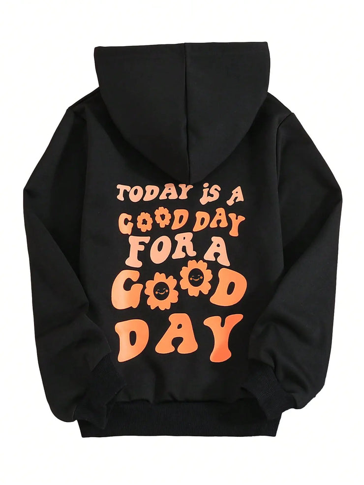COZYEASE Girls Letter Graphic Print Cute